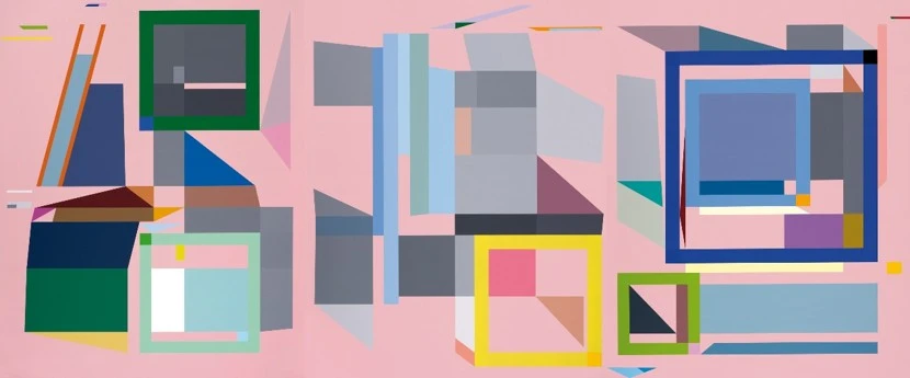 胡坤榮，《春之祭》，2010，壓克力顏料、畫布，162×390cm。©台北市立美術館典藏-圖片